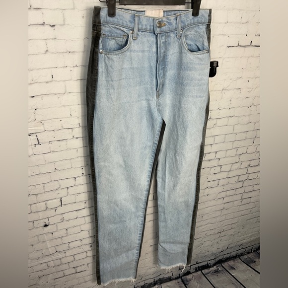 Revice Jeans Ex Boyfriend Colorblock Black Coated Harlow Wash Pants Sz 28 E2 - Picture 3 of 12